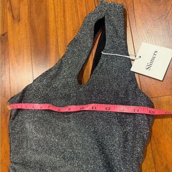 Slimers Elegant Silver One-Shoulder Dress with built in shaper NWT - Picture 5 of 7